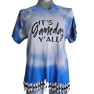 Custom Gildan "It's Gameday Y'all" T-Shirt  with Fringe Beads Size M